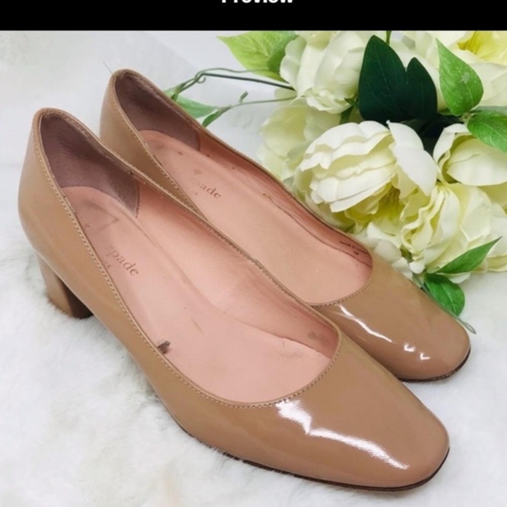 KATE SPADE KYLAN PATENT LEATHER BLOCK HEELS